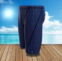 Mężczyźni skóra rekina wodoodporne profesjonalne konkurencyjne kąpielówki marki Soild Jammer Swimsuit Pant Racing figi L-5XL 4
